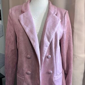 Messini women’s pinkdouble-breasted blazer-style jacket